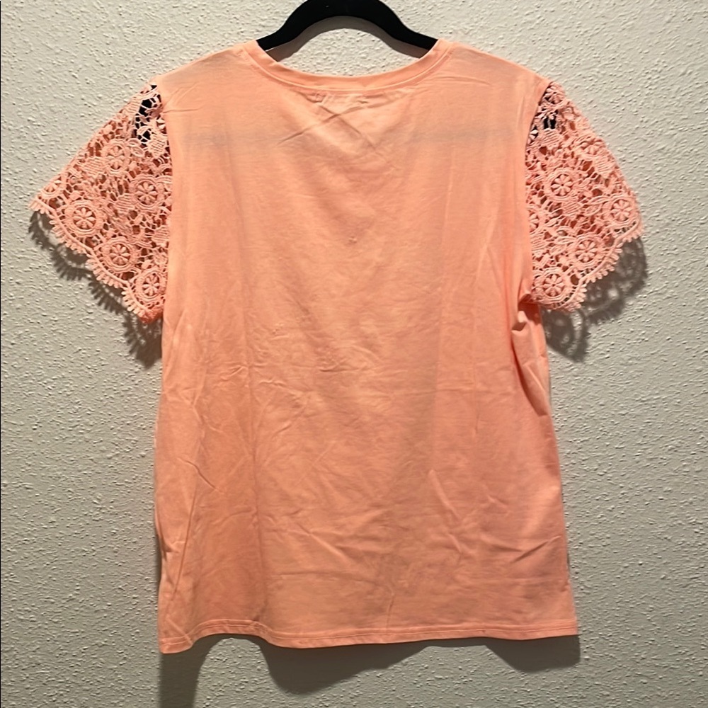 Dalia Collection Orange Graphic Embellished Tee - Picture 6 of 6